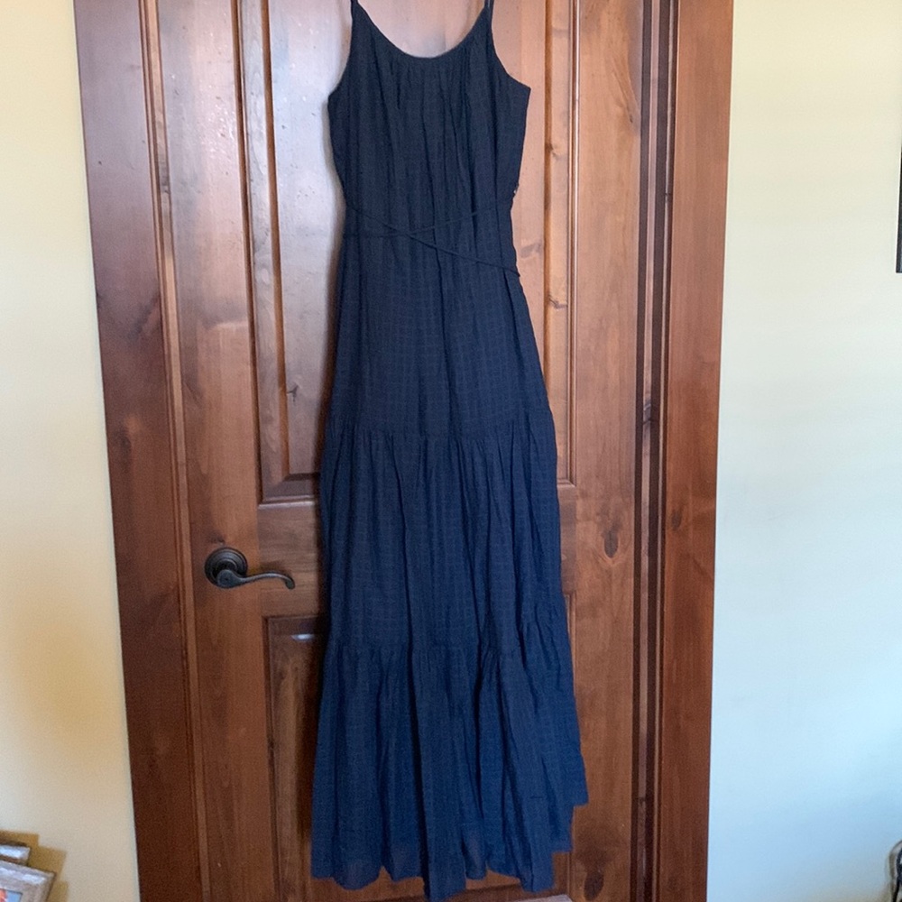 NWT Banana Republic navy Canna cotton Dress L